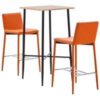 vidaXL 3-delige Barset kunstleer oranje