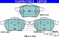 Remmenset, remschijf ATE, Remschijftype: Geventileerd, Inbouwplaats: Vooras, u.a. für Audi, Skoda, VW, Seat