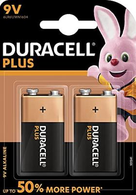 Duracell Plus Power Type 9V alkaline batterijen, verpakking van 2 stuks