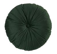 KAAT Amsterdam Mandarijn sierkussen rond 40cm fluweel met knoop in het midden (donkergroen)