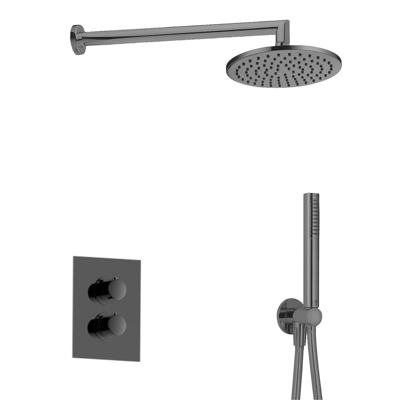 Salenzi Giro inbouw regendouche set type 6 zwart chroom Salenzi Giro inbouw regendouche set type 6 zwart chroom