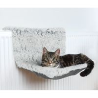 Trixie radiator hangmat harvey langhaar pluche / velours wit zwart 45x31x26 cm - thumbnail