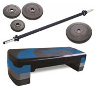 Combiset l RS Sports compact stepper + Aerobic pump set 20KG - 130cm