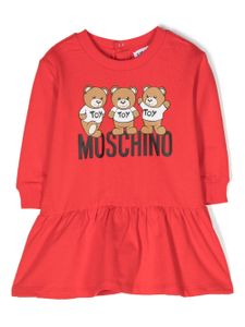 Moschino Kids robe en coton à motif Teddy Bear - Rouge