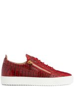 Giuseppe Zanotti baskets Frankie à effet peau de crocodile - Rouge