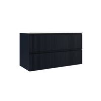 Adema Prime Blend Wastafelonderkast - 100x55x45.9cm - 2 lades - geintegreerde greep - MDF - mat marine blauw ARES_100_Navy Blue