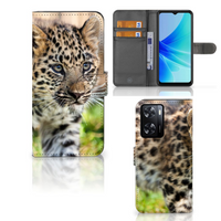 PPO A57 | A57s | A77 4G Telefoonhoesje met Pasjes Baby Luipaard - thumbnail