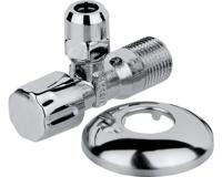 Hoekventiel 1/2 inch met lengtecompensatie, verchroomd