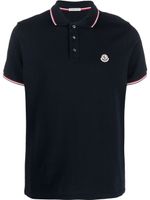 Moncler polo à patch logo - Bleu