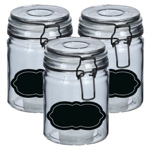 Weckpot/inmaakpot - 6x - 250 ml - glas - met beugelsluiting - incl. etiketten