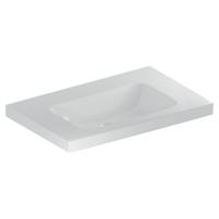 Geberit iCon Light wastafel 75x48 cm, zonder kraangat, zonder overloop, met aflegvlak en KeraTect, wit