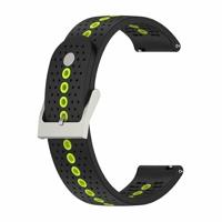 By Qubix - Compatible met Garmin Forerunner 55/245 / 645 - Dot Pattern bandje - Zwart met geel - Compatible Garmin bandje - Bandbreedte: 20mm