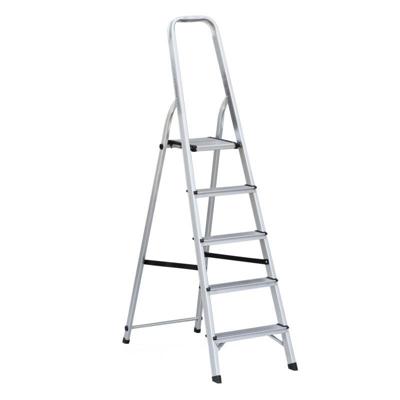 Huishoudtrap Aluminium 5 Treden Zilver | Keukentrap Huishoudtrap Aluminium 5 Treden Zilver | Keukentrap