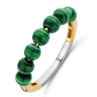 TI SENTO-Milano 12284MA Ring Beads zilver goud-en zilverkleurig-malachietgroen 4 mm - thumbnail