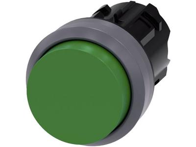 Siemens SIRIUS ACT 3SU1030-0BB40-0AA0 Druktoets Rand vooruitstekend, Metalen frontring Groen 1 stuk(s)