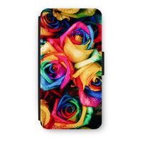 Neon bloemen: iPhone 8 Plus Flip Hoesje