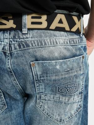 Cipo & Baxx / Straight fit jeans Destroyed in blauw