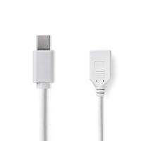 Nedis Mini DisplayPort Kabel - DisplayPort 1.2 - Mini DisplayPort Plug - DisplayPort Socket - 21.6 Gbps - Vernikkeld - 0,20 m - Rond - PVC - Wit - Box