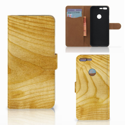 Google Pixel XL Book Style Case Licht Hout Google Pixel XL Book Style Case Licht Hout