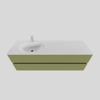 Badkamermeubel Solid Surface BWS Stockholm 150x46 cm Links Mat Groen (met 1 kraangat) - thumbnail