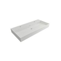 Wastafel Plieger Kansas 2 Kraangaten 100x46,6 cm met Overloop Wit