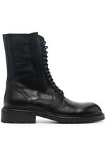 Ann Demeulemeester bottes lacées en cuir grainé - Noir - thumbnail