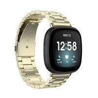 By Qubix - Compatible met Fitbit Versa 3/4 & Sense 1/2 metalen schakelbandje - Vintage goud - Compatible fitbit bandje