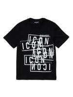 Dsquared2 Kids Katoenen T-shirt met logoprint - Zwart