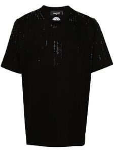 DSQUARED2 t-shirt en coton à ornements en cristal - Noir