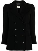 CHANEL Pre-Owned 1995s wollen jack met dubbele rij knopen - Zwart