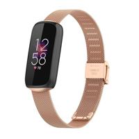 By Qubix - Compatible met Fitbit Luxe - Milanese bandje met klemsluiting - Champagne goud - Compatible fitbit bandje