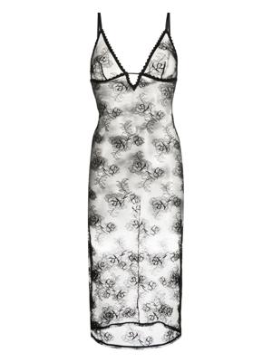 Fleur Du Mal robe longue Bouquet en dentelle - Noir