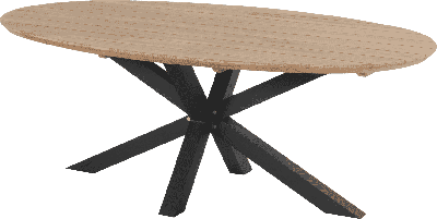 Hartman Ovale Tuintafel 'Stephanie' Teakhout, 200 x 120cm, kleur Naturel/Zwart Hartman Ovale Tuintafel 'Stephanie' Teakhout, 200 x 120cm, kleur Naturel/Zwart