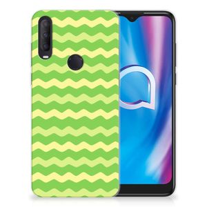 Alcatel 1S (2020) TPU bumper Waves Green