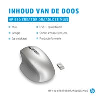 HP 930 Creator Wireless-Maus Muis Draadloos Zilver 7 Toetsen 4000 dpi Oplaadbaar - thumbnail