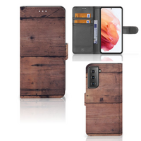 Samsung Galaxy S21 Book Style Case Old Wood - thumbnail