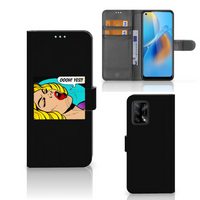 OPPO A74 4G Wallet Case met Pasjes Popart Oh Yes - thumbnail