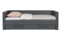 WOOOD Dennis bedbank (excl lade) geborsteld grenen [fsc] (Kleur: metaalgrijs)