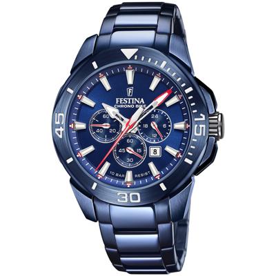 Festina F20643/1 Horloge Chrono Bike staal blauw 47 mm Festina F20643/1 Horloge Chrono Bike staal blauw 47 mm
