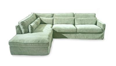 Rivièra Maison Loungebank 'Brompton Cross' Links, Velvet, kleur Mint