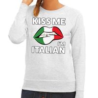 Kiss me I am Italian sweater grijs dames 2XL  -