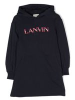 Lanvin Enfant robe-hoodie à logo appliqué - Bleu - thumbnail