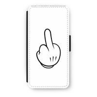 Middle finger white: iPhone 7 Flip Hoesje - thumbnail