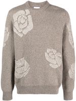 Barrie pull en cachemire à fleurs - Gris