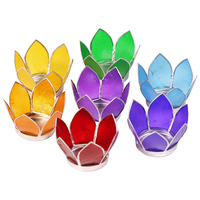 Set van 7 Lotus Sfeerlichtjes Chakra Zilverrand S