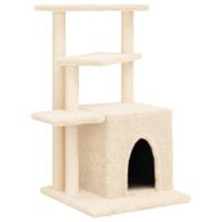 vidaXL Kattenmeubel met sisal krabpalen 83,5 cm crèmekleurig, kattenpaal, kattenboom, kattenkrabpaal, kattenhuis, kattenmeubel, kattenpalen