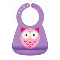 Nuby 3D-slabbetje Uil 25 x 19,9 cm siliconen