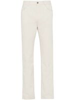 Prada pantalon en velours côtelé à coupe droite - Blanc