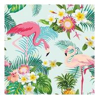 60x Flamingo exotisch thema servetten 33 x 33 cm - thumbnail