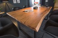 Massief houten eettafel MAMMUT 180 cm wilde acaciaboom rand industrieel design 3,5 cm tafelblad - 43427